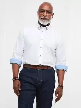 Image of Joe Browns Delightful Double Collar Shirt - White, Size S, Men