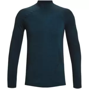 Image of Under Armour Rush Seamless Mock Base Layer Top Mens - Blue