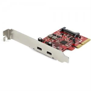Image of StarTech.com 2-port 10Gbps USB C PCIe Card - USB 3.1 Gen 2 Type-C PCI Express Host Controller Add-On Card - Expansion Card - USB 3.2 Gen 2x1 PCIe Adap