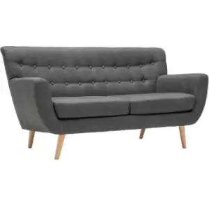Image of Birlea - Loft Contemporary Retro Grey 3 Seater Fabric Sofa