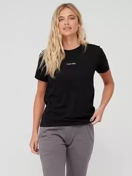 Image of Calvin Klein Micro Logo Regular T-Shirt - Black Size M Women