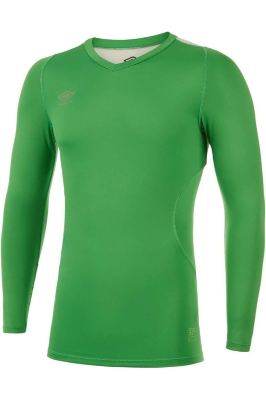 Image of Umbro Umbro Men Elite V Neck Base Layer Top in Emerald Size: Small Emerald S Male 5063107690128