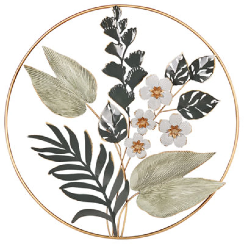 Image of Beliani Wall Decor Flower Dubnium Metal 70 Cm Green