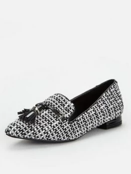 Image of Wallis Tassel Detail Pointed Shoes - Mono, Mono, Size 5, Women