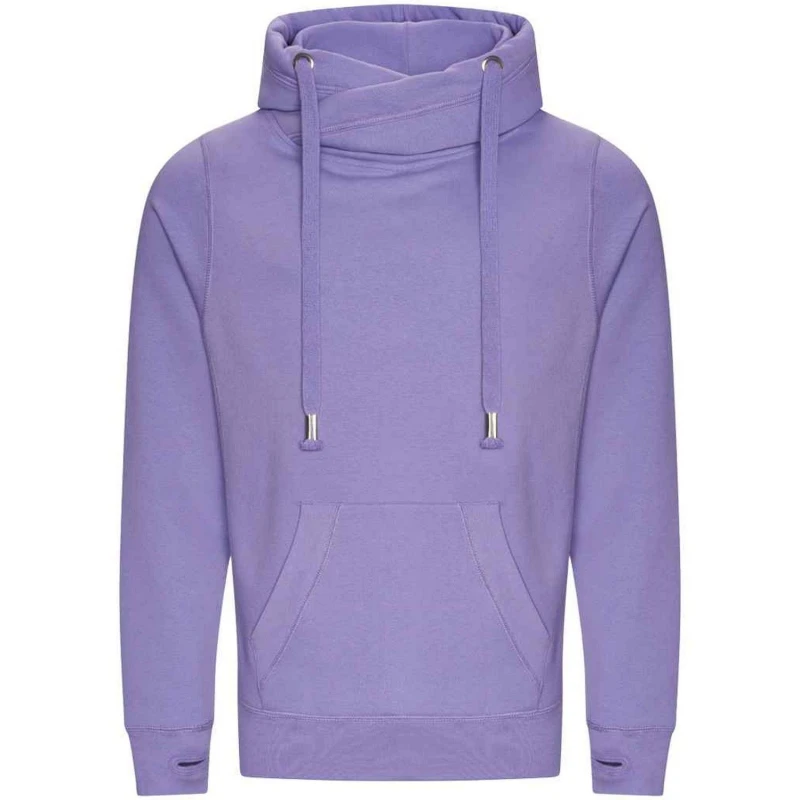 Image of AWDis AWDis Men Crossover Collar Hoodie in Lavender Size: X-Small Lavender XS Male 5063470809448