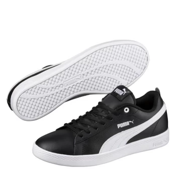 Image of Puma Smash Leather Trainers Ladies - Black