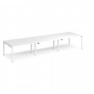 Image of Adapt II Sliding top Triple Back to Back Desk s 4200mm x 1200mm - White