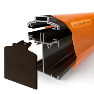 Image of Alukap Ss Brown Aluminium Low Profile Glazing Bar, (L)4.8M (W)60mm (T)90mm