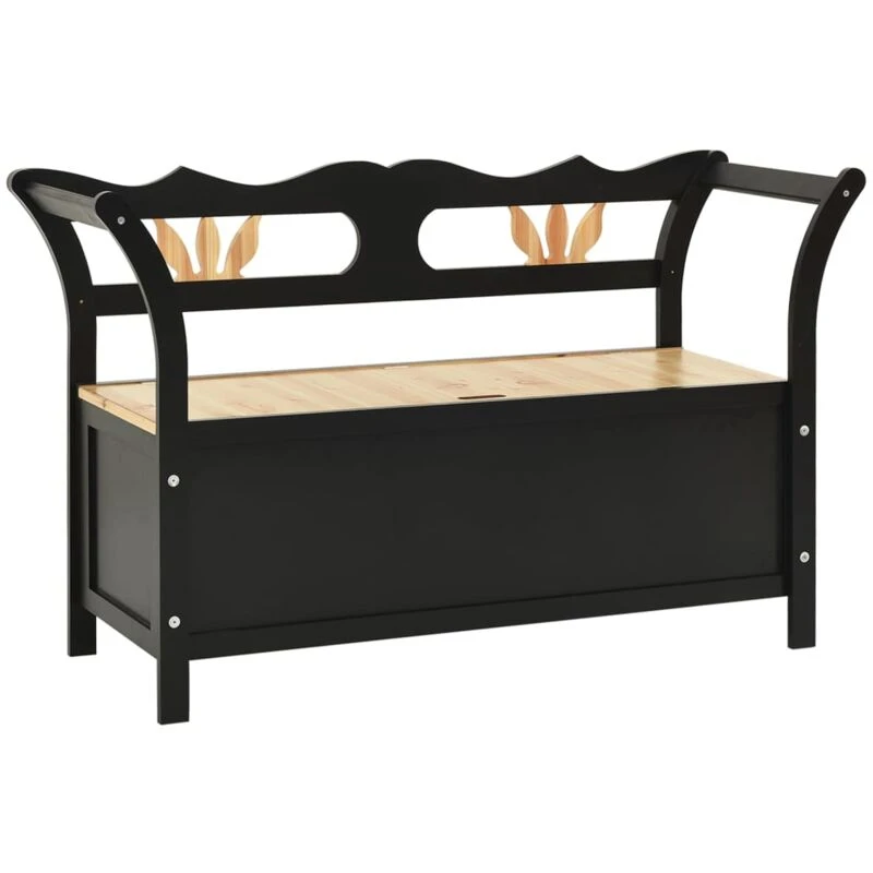 Image of VIDAXL Bench Black 107x45x75.5cm Solid Wood Fir Vidaxl 8720845675134