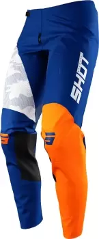 Image of Shot Contact Camo Motocross Pants, blue-orange, Size 36, blue-orange, Size 36