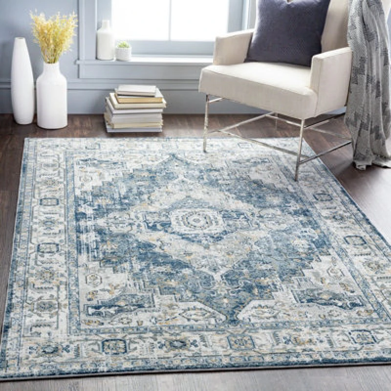 Image of Livabliss Vintage Oriental Boho Charcoal Dalila Area Rug 140 X 200 Cm - Easy Care, Non Shedding, Ideal For Living Room & Bedroom