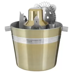 Image of Premier Housewares Brushed Brass Bar Set - 7 Piece