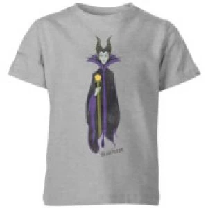 Image of Disney Sleeping Beauty Maleficent Classic Kids T-Shirt - Grey - 7-8 Years