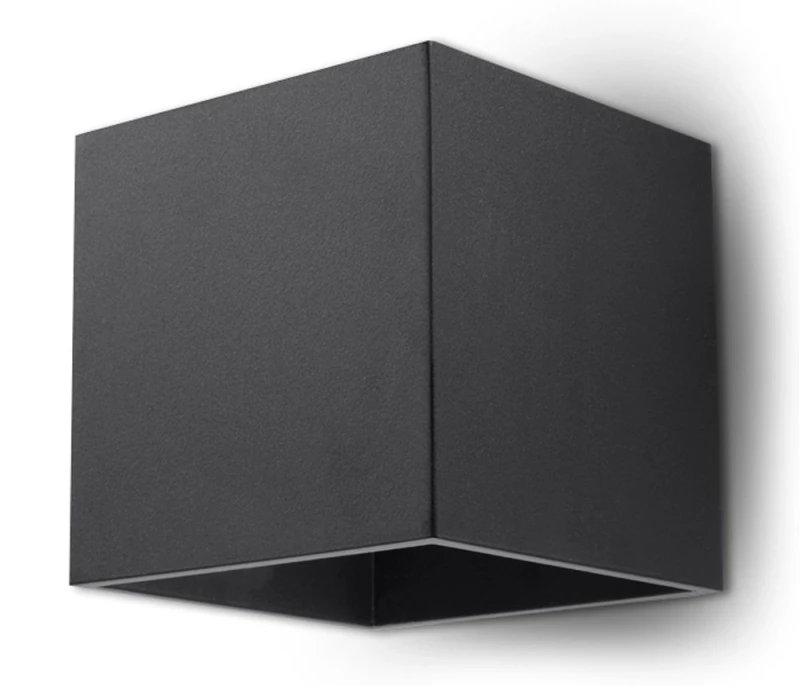 Image of SOLLUX Wall lamp LED Quad SL.0057 SOLLUX Modern Lighting Sconce Black G9 1-Light Aluminium Square for The Kitchen and The Bedroom