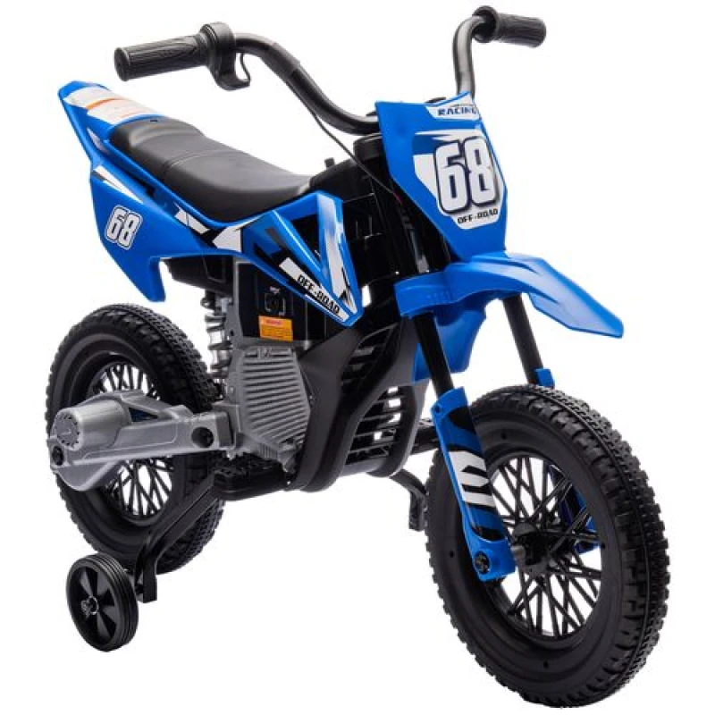 Image of Aiyaplay 12V Kids Electric Motorbike W/ Twist Grip Throttle, Music - Blue 370-335V70BU