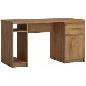 Image of Fribo 1 door 1 drawer twin pedestal desk in Oak - Golden Ribbeck Oak