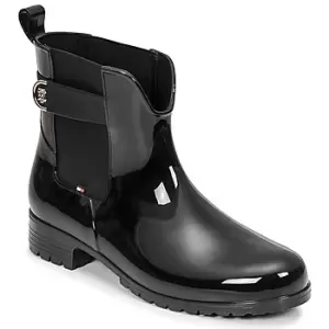 Image of Tommy Hilfiger TH HARDWARE RAINBOOT womens Wellington Boots in Black,4,5,6,6.5,7