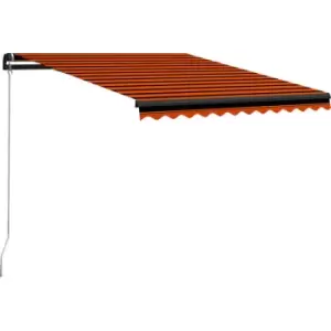 Image of Vidaxl - Manual Retractable Awning with LED 350x250cm Orange and Brown Multicolour