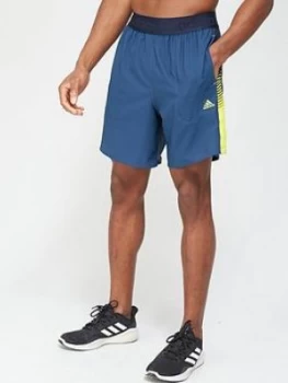 Image of Adidas Tech Shorts - Navy/Yellow