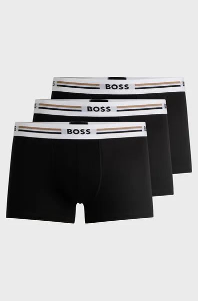 Image of BOSS Bodywear Revive Three-Pack Jersey Trunks - L Black Underwear and Nightwear male 50492200-001 L