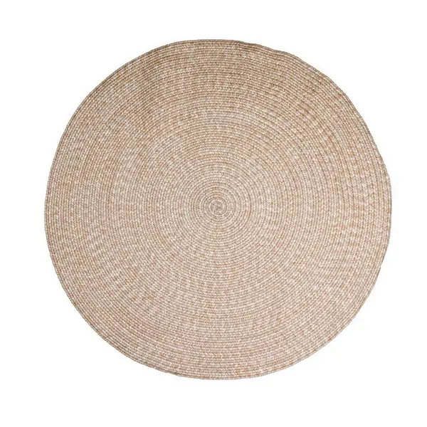 Image of Streetwize Jute Style Round Rug - Plain - 120cm Diameter - Beige 4'0