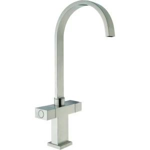 Image of Wickes Akola Monobloc Mixer Brushed Kitchen Mixer Sink Tap