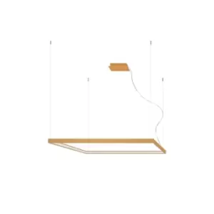 Image of Nelya Integrated LED Square Pendant Ceiling Light, Gold, 4000K, 8096lm
