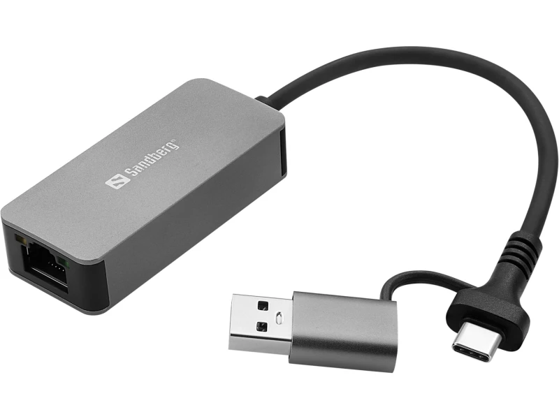 Image of Sandberg USB-C/A 2.5 GbE RJ45 Adapter