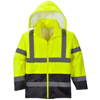 Image of Portwest - H443YNRS - sz S Hi-Vis Classic Contrast Rain Jacket - Yellow/Navy