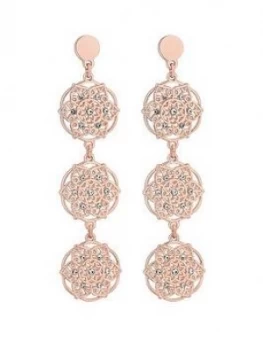 Image of Mood Mood Rose Gold Plated Filigree Tripple Drop Earrings
