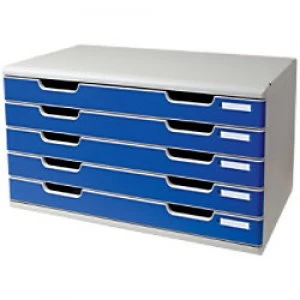 Image of Exacompta Desktop Drawers Classic 322003D PS Grey, Blue 57.6 x 35 x 32 cm