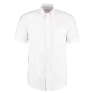 Image of Kustom Kit Mens Workwear Oxford Short Sleeve Shirt (23inch) (White)