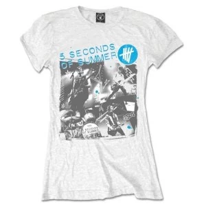 Image of 5 Seconds of Summer - Live Collage Womens Medium T-Shirt - White