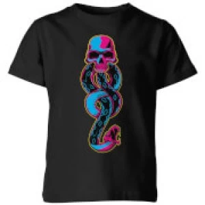 Image of Harry Potter Dark Mark Neon Kids T-Shirt - Black - 5-6 Years