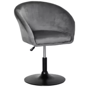 Image of Homcom Velvet Swivel Dining Height Adjustable Armless Tub Chair Grey
