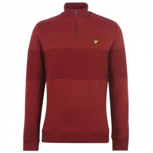 Image of Lyle and Scott Contrast Panel Zip Top - Brick Red Z743