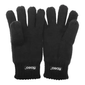 Image of FLOSO Childrens Unisex Knitted Thermal Thinsulate Gloves (3M 40g) (8-9 Years) (Black)