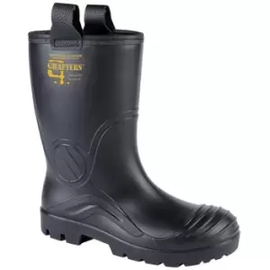 Image of Grafters Mens PVC Waterproof Industrial Safety Rigger Boot (9 UK) (Black) - Black