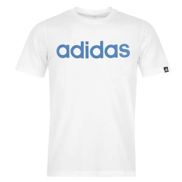 Image of adidas Essentials Single Jersey Linear Embroidered Logo T-Shirt Mens S White 59592627350