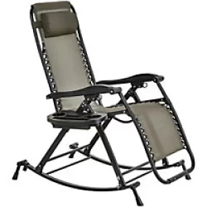 Image of Outsunny Rocking Chair 84A-080GY Steel, Texteline Grey