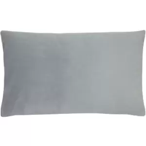 Image of Sunningdale Velvet Rectangular Cushion Platinum, Platinum / 30 x 50cm / Polyester Filled