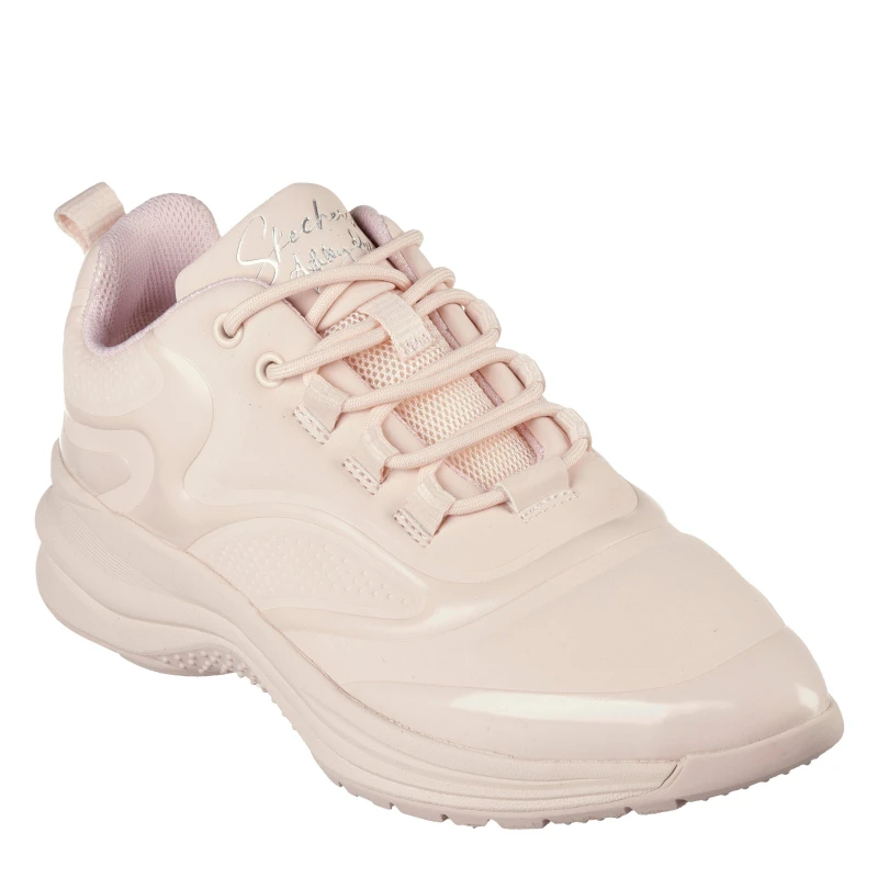 Image of Skechers Glossed Hot Melt Embossed Neoprene Low-Top Trainers Womens Blush female 2 (35)
