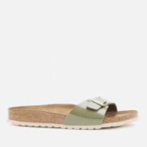 Image of Birkenstock Womens Madrid Patent Single Strap Sandals - Khaki - EU 38/UK 5