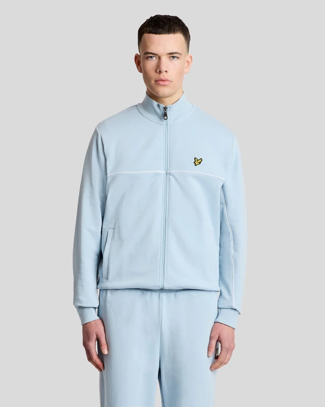 Image of Lyle & Scott Mens Piped Full Zip Track Top in Blue