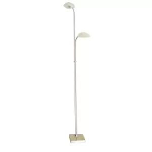 Image of Udine Floor Lamp In-Line Dimmer 2 Light G9 Satin Chrome, NOT LED/CFL Compatible