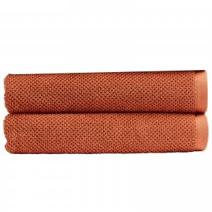 Image of Christy Brixton Towel - Set of 2 - Terracotta - Bath Towel - Set of 2