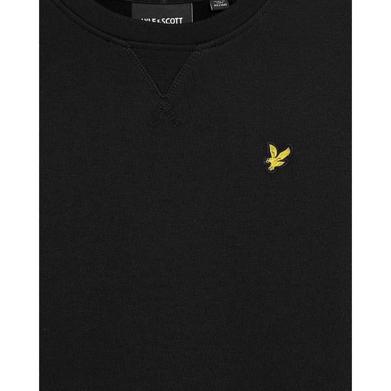 Image of Lyle and Scott Kids Cotton Crew Sweatshirt Jet Black male 8-9 Years