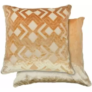 Image of Emma Barclay Valencia Geometric Cut Velvet Cushion Cover, Mink, 43 x 43 Cm