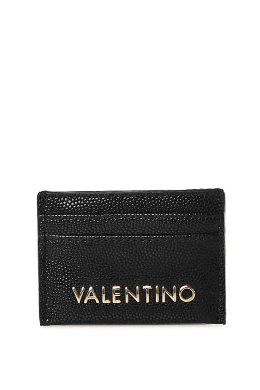 Image of Valentino Bags Womens Divina Credit Card Case Black Female One Size