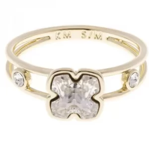 Image of Ladies Karen Millen Gold Plated Art Glass Flower Ring Size ML